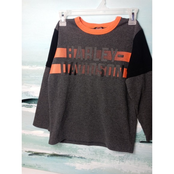 Harley Davidson T-Shirt Youth Medium 8/10 Long Sleeve‎ Harley Motorcycle Shirt - Picture 4 of 8